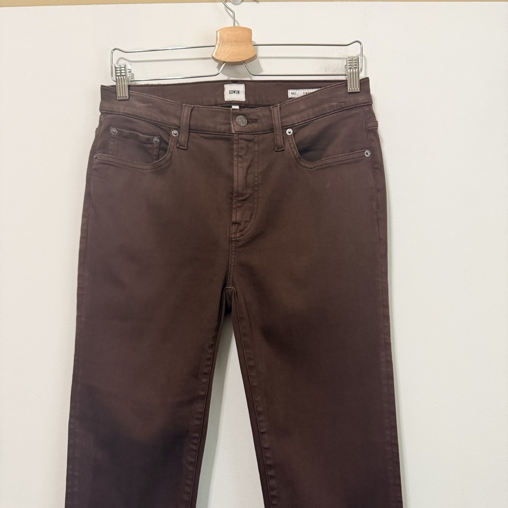Edwin Bree Slim Straight Crop Jeans 29 Java Brown… - image 3